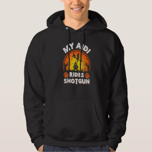 Mijn Aidi-hond rijdt met heks op jachtgeweer Hallo Hoodie