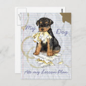 Mijn Airedale Ate Mijn Lesson Plan Briefkaart (Voorkant / Achterkant)