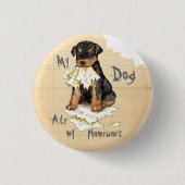 Mijn Airedale Ate Mijn thuiswerk Ronde Button 3,2 Cm (Voorkant)