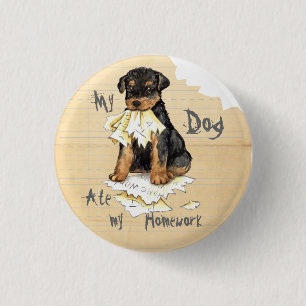 Mijn Airedale Ate Mijn thuiswerk Ronde Button 3,2 Cm