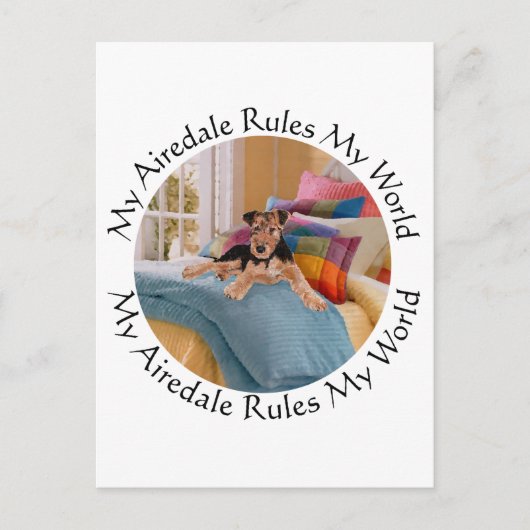 Mijn Airedale Regels Mijn wereld Briefkaart (Voorkant)