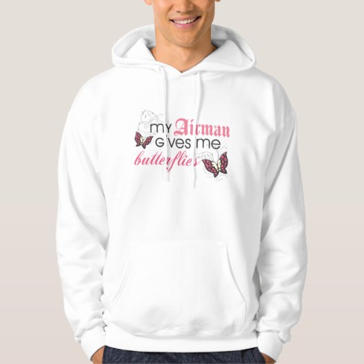 Mijn Airman geeft me Butterflies Hoodie (Voorkant)