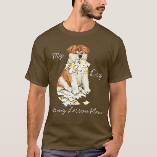 Mijn Akita Ate Mijn Lesson Plan T-shirt (Voorkant)