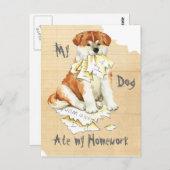 Mijn Akita Ate Mijn thuiswerk Briefkaart (Voorkant / Achterkant)