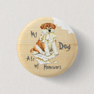 Mijn Akita Ate mijn thuiswerk Ronde Button 3,2 Cm
