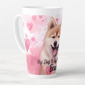 Mijn Akita Dog is mijn Valentijn gepersonaliseerde Latte Mok (Linkerhoek)