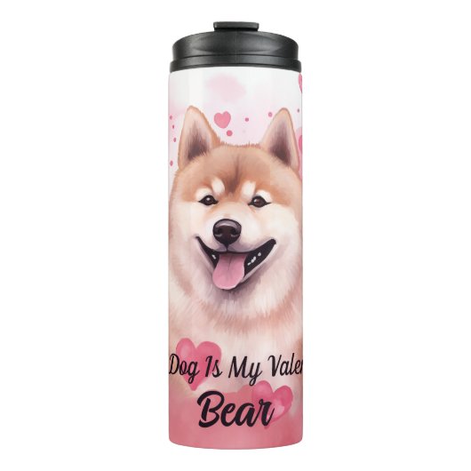 Mijn Akita Dog is mijn Valentijn gepersonaliseerde Thermosbeker (Voorkant)