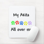 Mijn Akita loopt over me heen Muismat (Met muis)