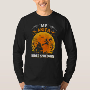 Mijn Akita rijdt Schotshotel  Akita Hond Halloween T-shirt