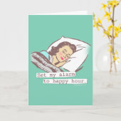 Mijn Alarm instellen op Happy Hour Birthday-kaart Kaart (Gele Bloem)