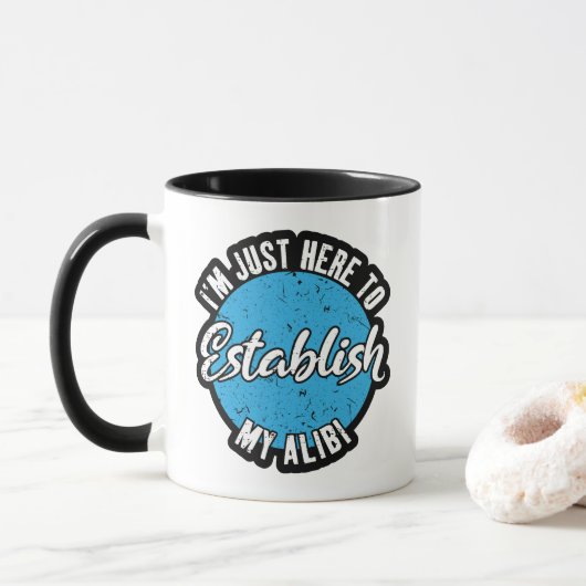Mijn Alibi Vormen Leuk Sarcastisch Citaat Cadeau Mok (Met donut)