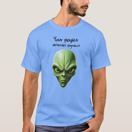 "Mijn alien en Mijn afspeellijst" muziek vibes ont T-shirt (Voorkant)