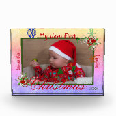 Mijn allereerste kerst baby gepersonaliseerd fotoblokken (Voorkant)