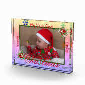 Mijn allereerste kerst baby gepersonaliseerd fotoblokken (Rechts)