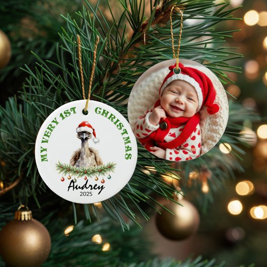Mijn allereerste kerst met Naam en Jaar Aus Emu Keramisch Ornament