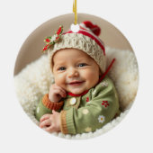 Mijn allereerste kerst met Naam en Jaartal Suiker Keramisch Ornament (Achterkant)