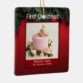 Mijn allereerste kerstfoto met persoonlijke naam F Keramisch Ornament (Rechts)