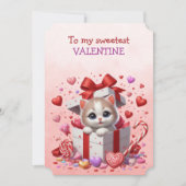 Mijn Allerliefste Valentijnse Kitten In Een Doosje Feestdagenkaart (Voorkant)