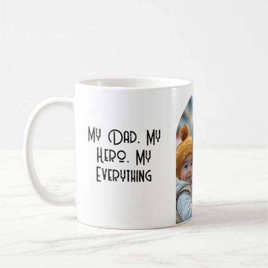 Mijn alles en aangepaste foto koffiemok (Links)