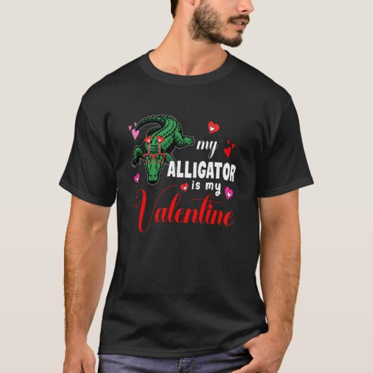 Mijn Alligator is mijn Valentijn Alligator Zonnebr T-shirt (Voorkant)