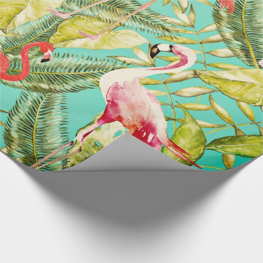 Mijn Aloha Oerwoud Bird Flamingo Garden Cadeaupapier (Hoek)