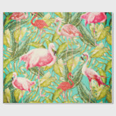 Mijn Aloha Oerwoud Bird Flamingo Garden Cadeaupapier (Vlak)