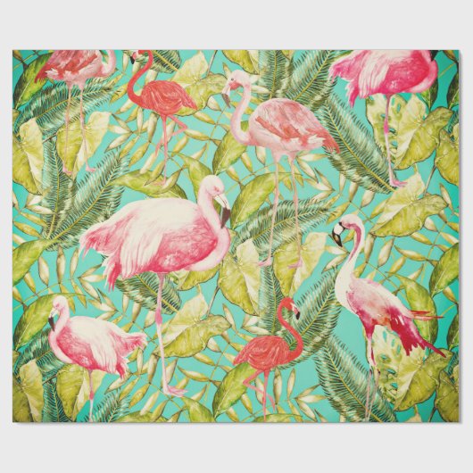 Mijn Aloha Oerwoud Bird Flamingo Garden Cadeaupapier (Vlak)