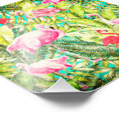 Mijn Aloha Oerwoud Bird Flamingo Garden Foto Afdruk (Hoek)