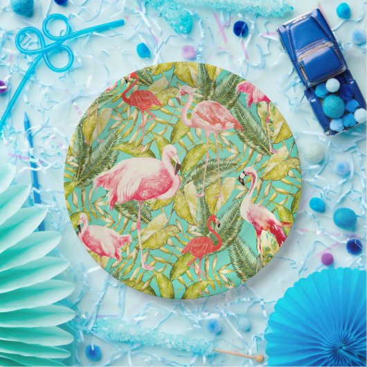 Mijn Aloha Oerwoud Bird Flamingo Garden Papieren Bordje (Feest)