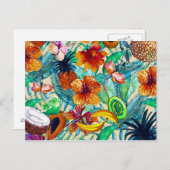 Mijn Aloha Tropische Vruchten- en Oerwoud Vloertui Briefkaart (Voorkant / Achterkant)