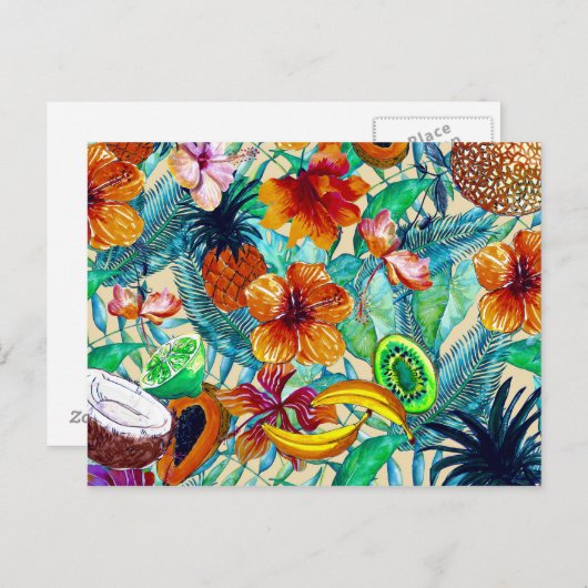 Mijn Aloha Tropische Vruchten- en Oerwoud Vloertui Briefkaart (Voorkant / Achterkant)