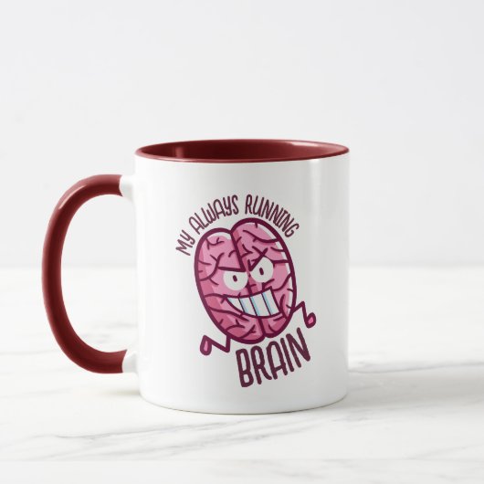  Mijn altijd rijdende brein Mok (Links)