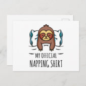 Mijn ambtenaar die shirt met slapende Slote in kaa Briefkaart (Voorkant / Achterkant)