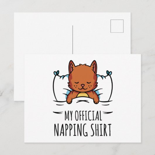 Mijn ambtenaar die shirt negeert met slaapkat briefkaart (Voorkant / Achterkant)