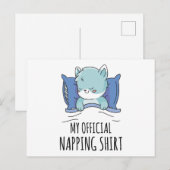 Mijn ambtenaar die shirt negeert met slaapkat briefkaart (Voorkant / Achterkant)