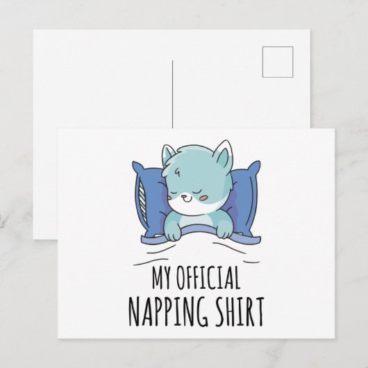 Mijn ambtenaar die shirt negeert met slaapkat briefkaart (Voorkant / Achterkant)