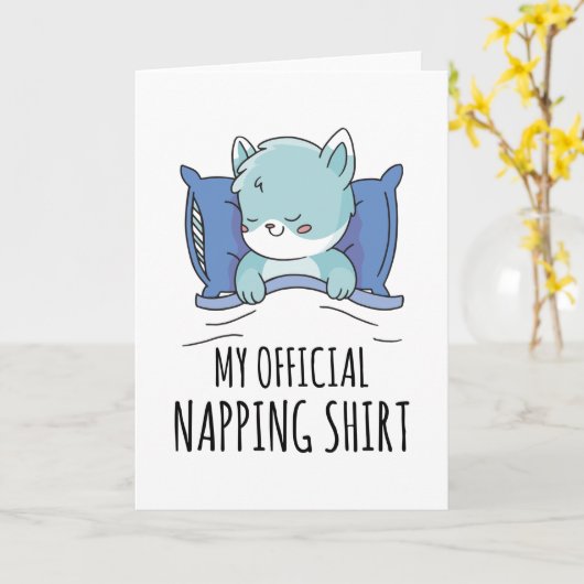 Mijn ambtenaar die shirt negeert met slaapkat kaart (Gele Bloem)