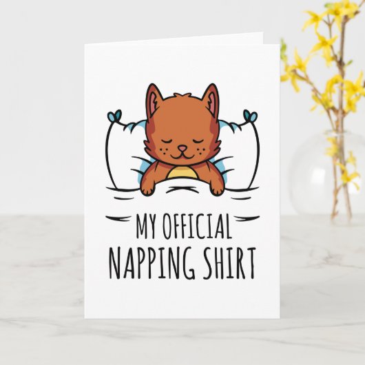Mijn ambtenaar die shirt negeert met slaapkat kaart (Gele Bloem)
