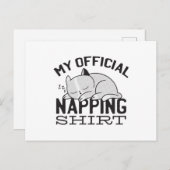 Mijn ambtenaar die shirt neigt - luie slaapkat briefkaart (Voorkant / Achterkant)