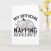 Mijn ambtenaar die shirt neigt - luie slaapkat kaart (Gele Bloem)