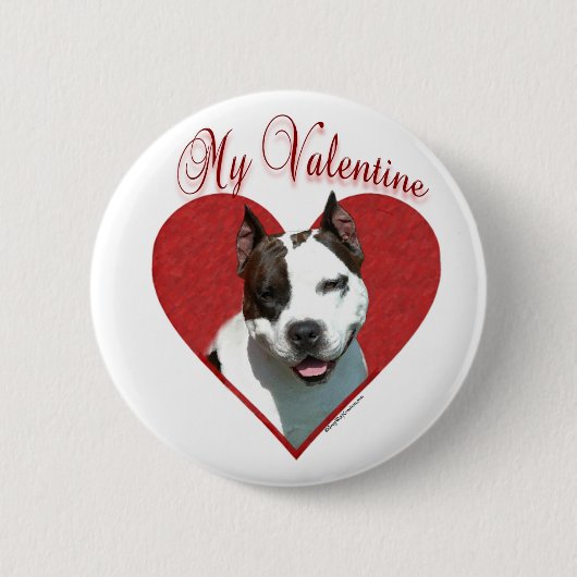 Mijn AmStaff Valentijn Ronde Button 5,7 Cm (Voorkant)