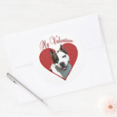 Mijn AmStaff Valentijn Ronde Sticker (Envelop)
