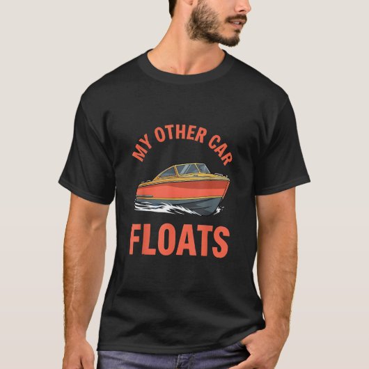 Mijn Andere Auto Drijft Grappige Bootliefhebber T-shirt (Voorkant)