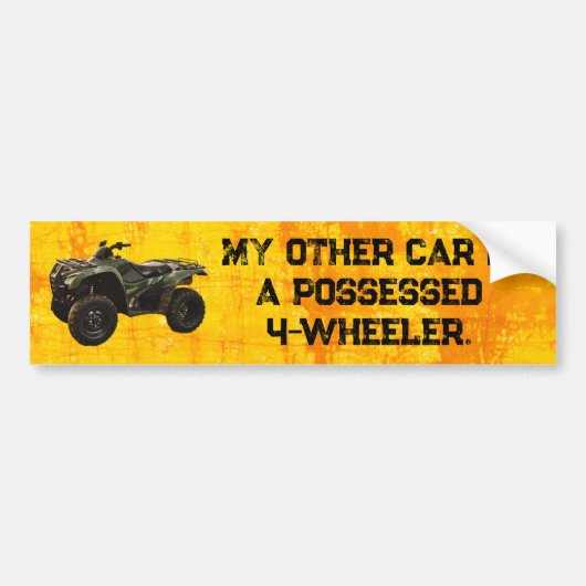 Mijn Andere Auto Is een Behekste Vierwieler Bumpersticker (Voorkant)