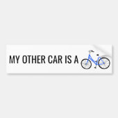 MIJN ANDERE AUTO IS EEN BIKE Cute Blue Bicycle Cyc Bumpersticker (Voorkant)