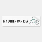 MIJN ANDERE AUTO IS EEN BIKE Cute Green Bicycle Cy Bumpersticker (Voorkant)