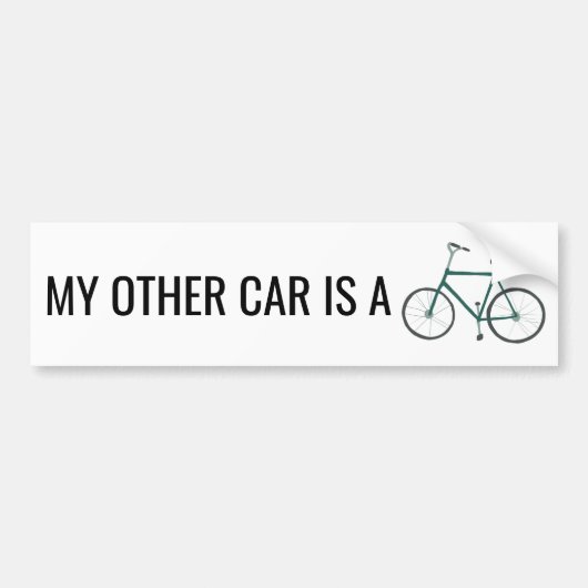 MIJN ANDERE AUTO IS EEN BIKE Cute Green Bicycle Cy Bumpersticker (Voorkant)