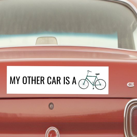 MIJN ANDERE AUTO IS EEN BIKE Cute Green Bicycle Cy Bumpersticker