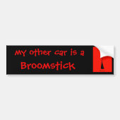 Mijn andere auto is een Broomstick Bumpersticker (Voorkant)