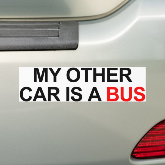 Mijn andere auto is een bus bumpersticker (Op auto)